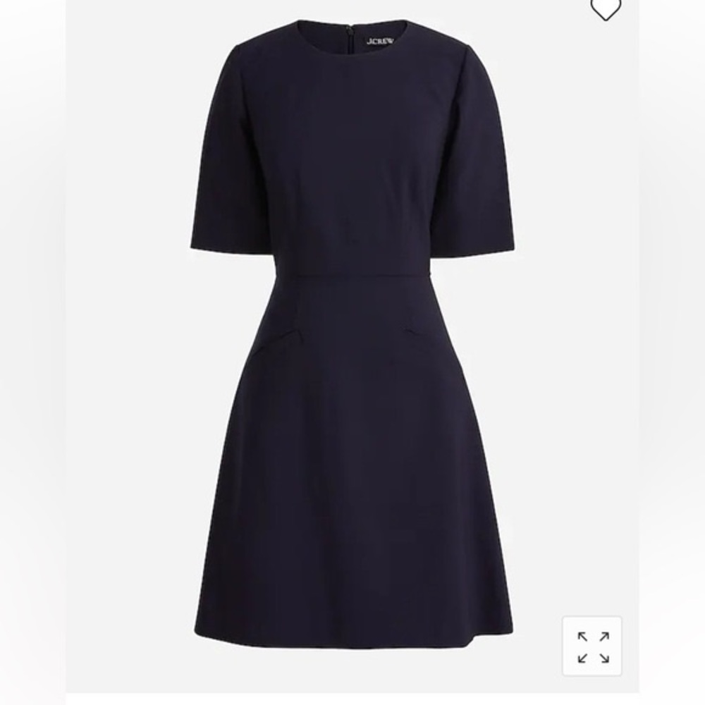 J. Crew Short Sleeve Mini Dress in Bi-Stretch Wool Size 0 NWOT